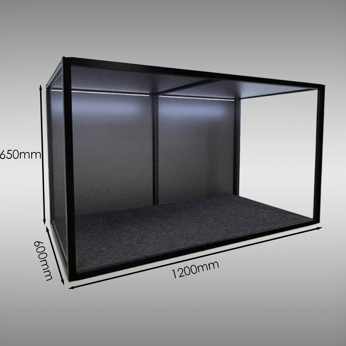 StackCase SC120 (1200×600×650mm) – Stackable Display Case with LED