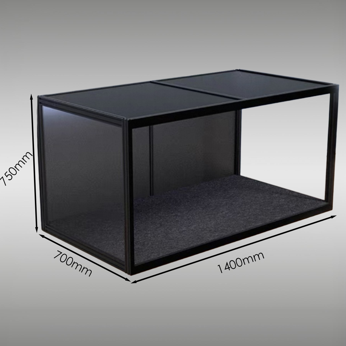 StackCase SC140 (1400×700×750mm) – Stackable Display Case with LED