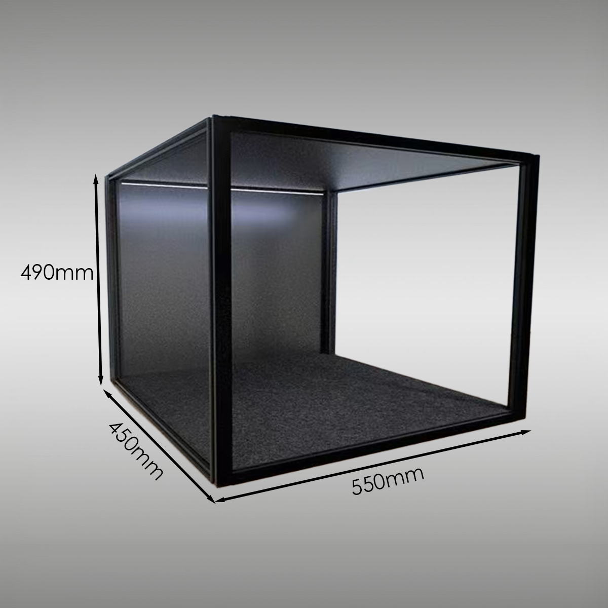 StackCase SC55 (550×450×490mm) – Stackable Display Case with LED