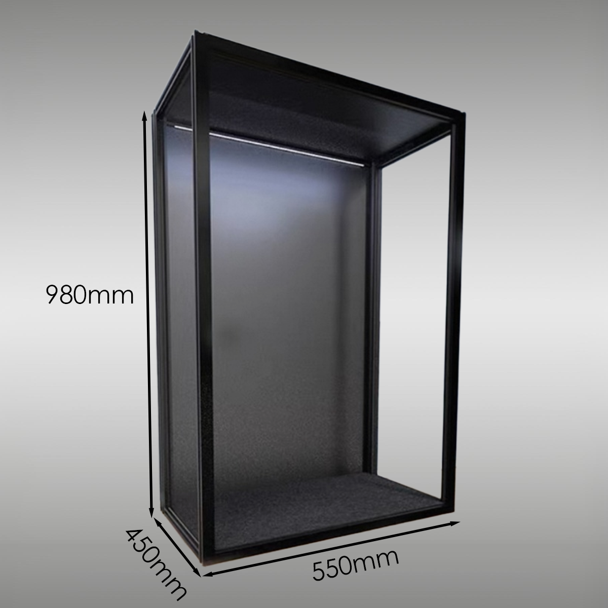 StackCase SC55D (550×450×980mm) – Stackable Display Case with LED