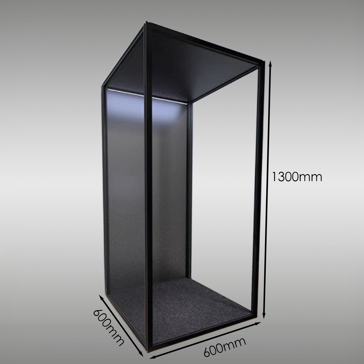 StackCase SC60D (600×600×1300mm) – Stackable Display Case with LED