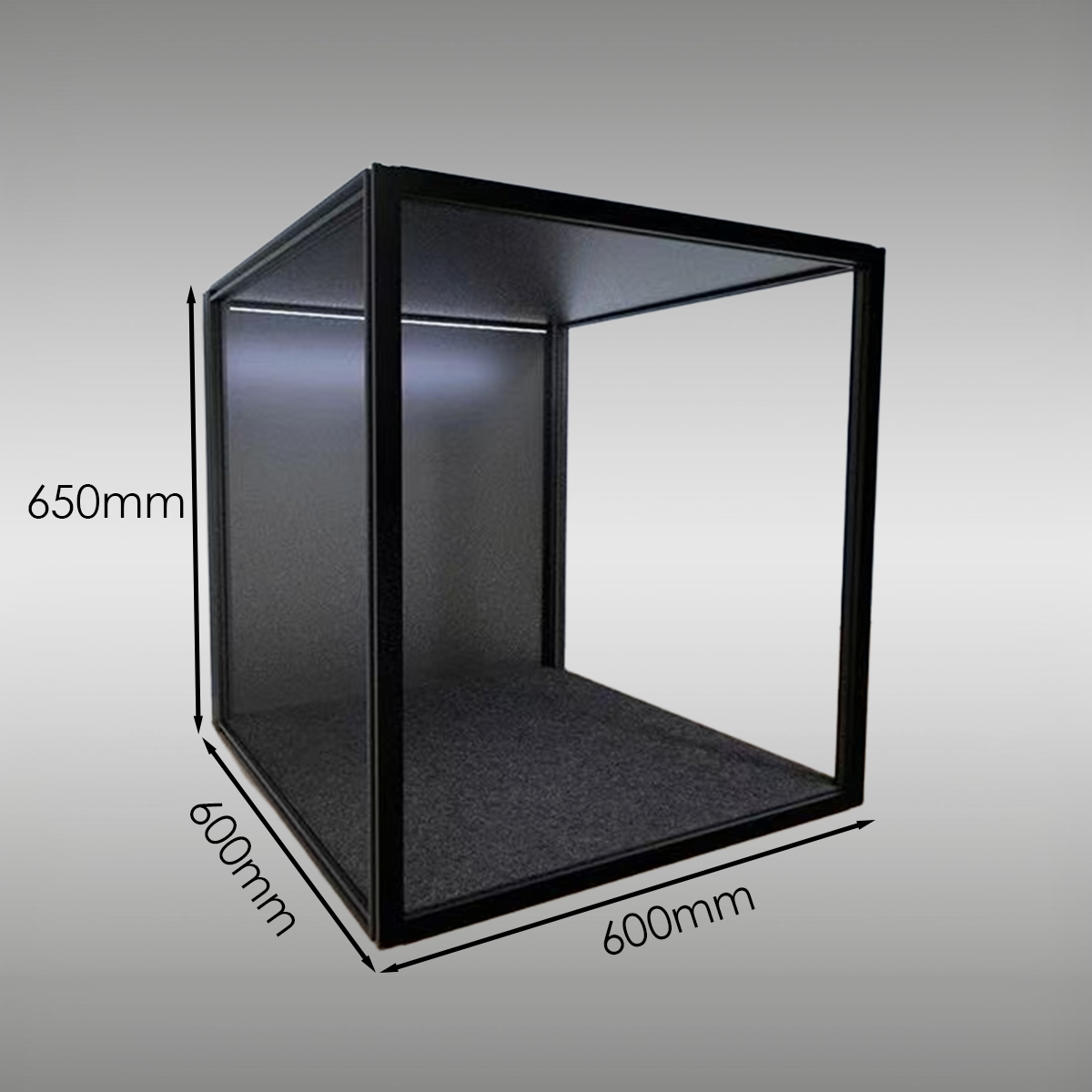 StackCase SC60 (600×600×650mm) – Stackable Display Case with LED