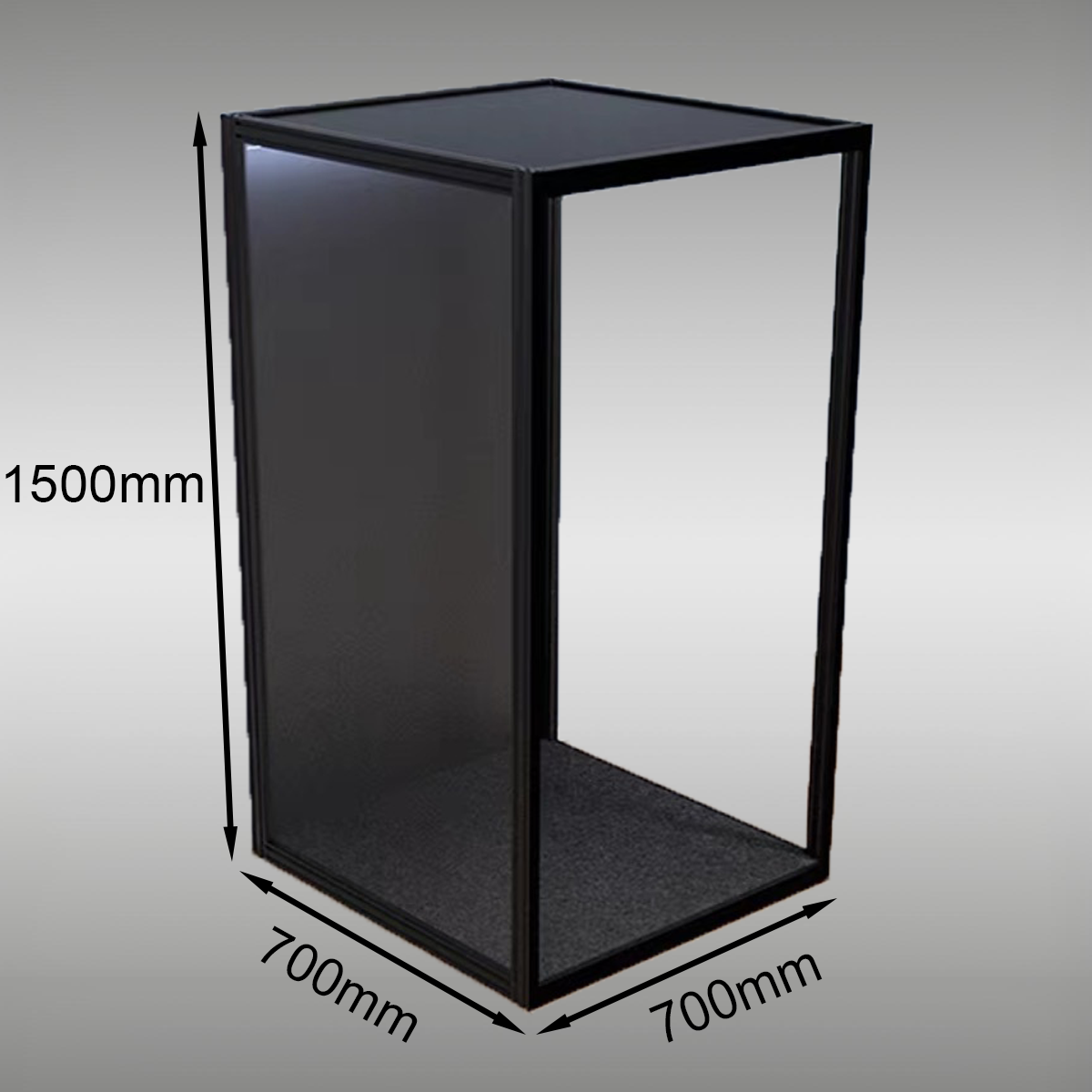 StackCase SC70D (700×700×1500mm) – Stackable Display Case with LED